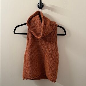 Rust Knit Cowl Neck